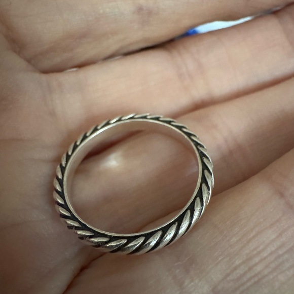 David Yurman Jewelry - David Yurman Sterling Twisted Rope Accent Ring - Silver